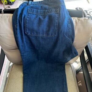 LOFT WOMENS Dark Blue wide leg cropped Jeans size 16